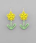 Rubber Coated Flower Earrings