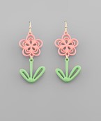 Rubber Coated Flower Earrings