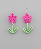 Rubber Coated Flower Earrings