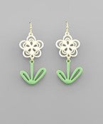 Rubber Coated Flower Earrings