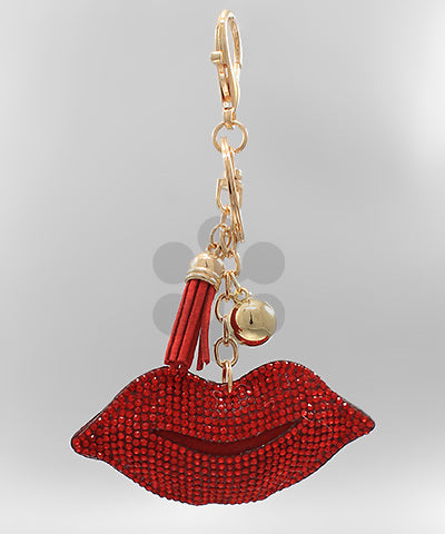 Red Lips Keychain With Tassel